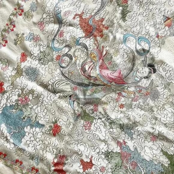 Asian Brocade Wall Art – Framed Brocade Textile in Silk Blend, Panel for Home De - Picture 3 of 9